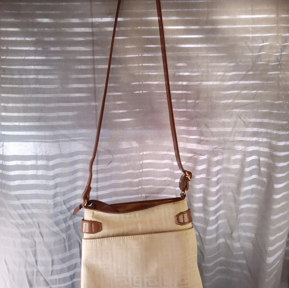 Florelli Lila Brown and Cream Crossbody Bag